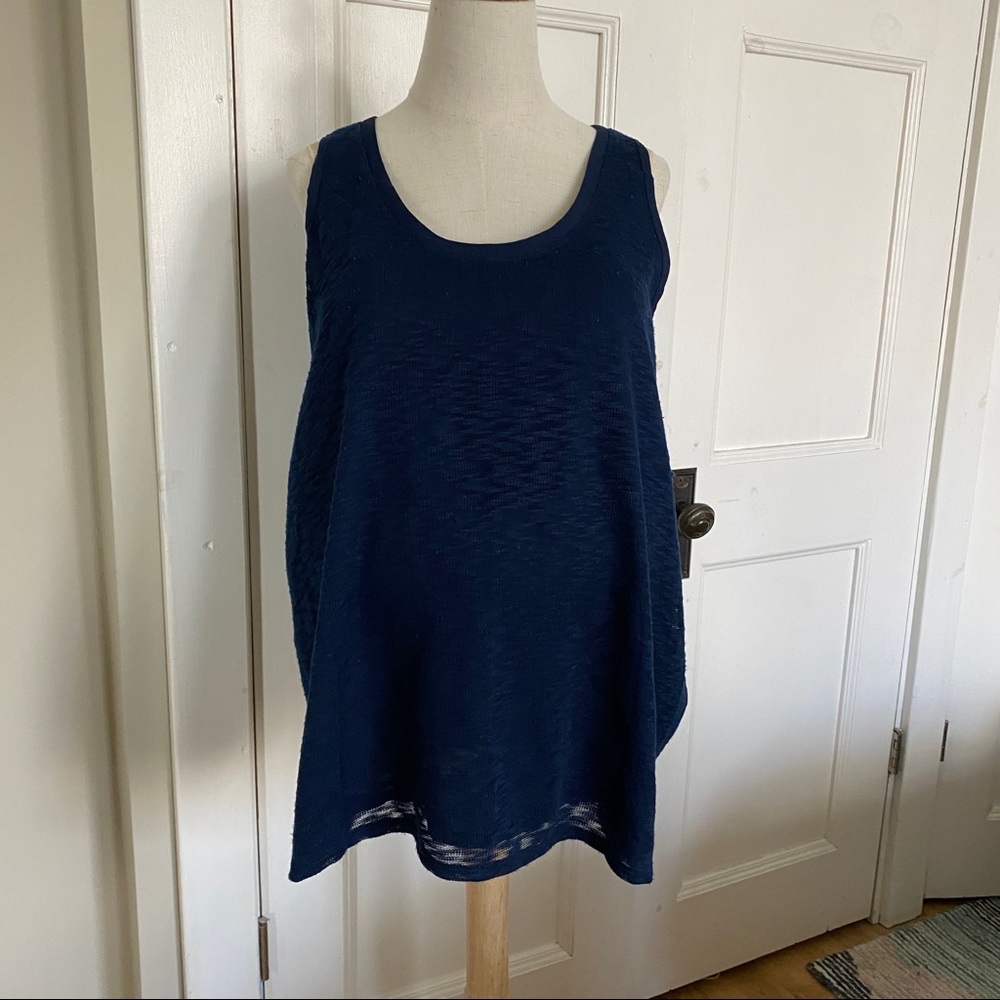 Slub Knit Navy Maternity Tank Sz Large